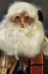 Large Melissa Menzer 2000 Rustic Fishing Santa