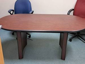lot 93 image: Oval Pedestal Conference Table
