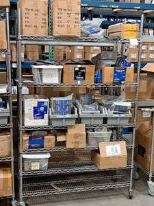 lot 46 image: Rolling Wire Rack Shelving Unit 6-shelf