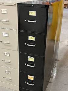 lot 131 image: Hon Metal File Cabinet 4-drawer