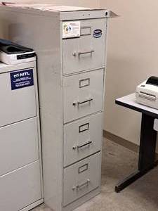 lot 145 image: Metal File Cabinet 4-drawer