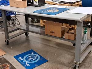 lot 155 image: Rolling Workstation  Table