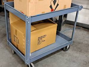 lot 173 image: Metal Utility Cart 2-tier