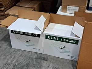 lot 201 image: Lot of (2 Cases) Uline Stayflats Cardboard Self-Seal Flats 100-count 12-34x15