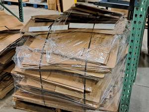 lot 219 image: Lot of (1 Pallet) Assorted Cardboard Box Flats (flattened)