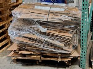 lot 221 image: Lot of (1 Pallet) Assorted Cardboard Box Flats (flattened)
