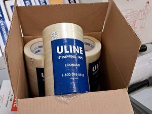 lot 239 image: Lot of (26 Rolls) Uline Economy Strapping Tape S-5736 60ydx1