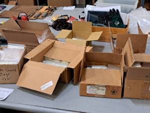 lot 251 image: Lot of (7 Boxes) Assorted Bags - 2 Mil Press N Seal, 5-12x1, Kate Guard 4x15, Reclosable Bags S-2827 3x8 2 Mil, 2 Mil Poly Bag 6x6 S-951, 3x6-12 Ziplock