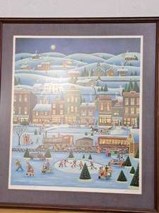 lot 308 image: Print - Twin Cities Christmas by Mark Wilken #373500 Signed&Numbered , FramedDouble Matte