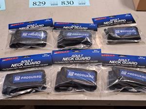 lot 821 image: Lot of (6) ProGuard Size Adult Neck Guards
