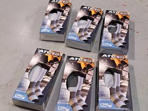lot 1125 image: Lot of (6) CSNL Equipment ATC Above The Calf Size X-Large Pair of Skate Socks
