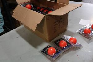lot 1896 image: Lot of (35) ProGuard 2-14 Plastic Street Hockey Balls