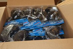 lot 2315 image: Lot of (34) ProGuard Premier Blade Mates Size Adult Ice Warehouse logo Hockey Skate Blade Guards