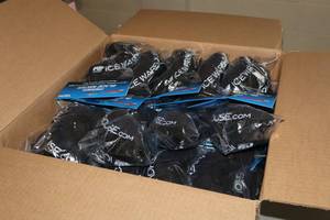 lot 2321 image: Lot of (25) ProGuard Premier Blade Mates Size Youth Ice Warehouse logo Hockey Skate Blade Guards
