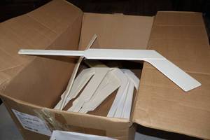 lot 2604 image: Lot of (5) 18 White Plastic Hockey Sticks