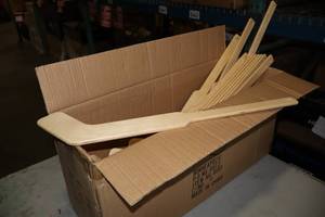 lot 2625 image: Lot of (15) 18 Wood Hockey Goalie Sticks