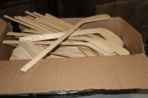 lot 2615 image: Lot of (40) 18 Wood Hockey Sticks