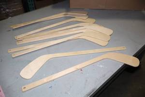 lot 2606 image: Lot of (10) 18 Wood Hockey Sticks