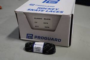 lot 2776 image: Lot of (1 Box) ProGuard 72 Black Classic Hockey Laces Pairs 36-count ( 36 total items )