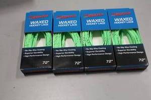 lot 2696 image: Lot of (18 Pair) ProGuard 72 Waxed GreenBlack Hockey Lace