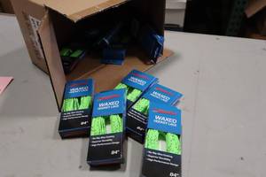lot 2700 image: Lot of (10 Pair) ProGuard 84 Waxed GreenBlack Hockey Lace