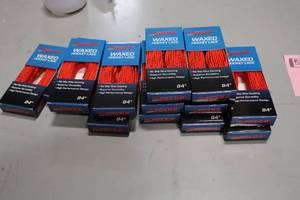lot 2722 image: Lot of (13 Pair) ProGuard 84 Waxed OrangeBlack Hockey Lace
