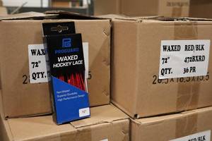 lot 2741 image: Lot of (2 Boxes) ProGuard 72 Waxed RedBlack Hockey Lace 36-count ( 72 total items )