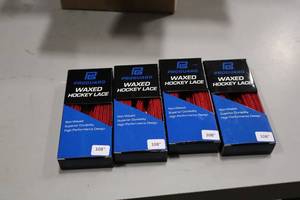 lot 2745 image: Lot of (18 Pair) ProGuard 108 Waxed RedBlack Hockey Lace