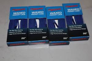 lot 2761 image: Lot of (18 Pair) ProGuard 96 Waxed BlueBlack Hockey Lace
