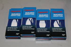 lot 2753 image: Lot of (18 Pair) ProGuard 72 Waxed BlueBlack Hockey Lace