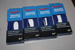 lot 2758 image: Lot of (18 Pair) ProGuard 84 Waxed BlueBlack Hockey Lace