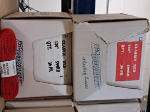 lot 3669 image: Lot of (2 Cases) ProGuard 120 Red Classic Hockey Laces 36-count ( 72 total items )