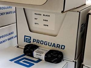 lot 3674 image: Lot of (1 Case) ProGuard 84 Waxed Black Hockey Skate Lace 36-count ( 36 total items )