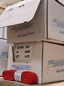 lot 3663 image: Lot of (2 Cases) ProGuard 96 Red Classic Hockey Laces 36-count ( 72 total items )