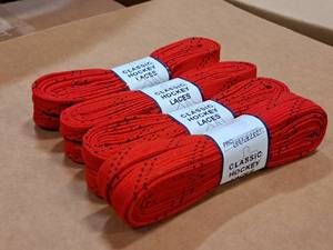 lot 3666 image: Lot of (18 Pairs) ProGuard 120 Red Classic Hockey Laces