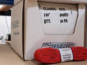 lot 3668 image: Lot of (1 Case) ProGuard 120 Red Classic Hockey Laces 36-count ( 36 total items )