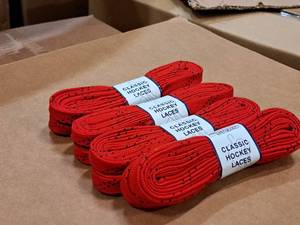 lot 3660 image: Lot of (18 Pairs) ProGuard 96 Red Classic Hockey Laces
