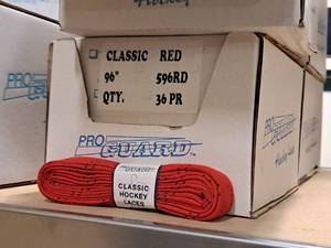 lot 3662 image: Lot of (1 Case) ProGuard 96 Red Classic Hockey Laces 36-count ( 36 total items )