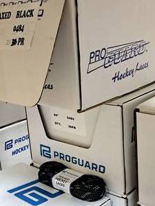 lot 3676 image: Lot of (2 Cases) ProGuard 84 Waxed Black Hockey Skate Lace 36-count ( 72 total items )