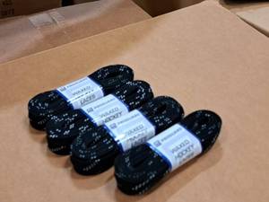 lot 3677 image: Lot of (18 Pairs) ProGuard 96 Waxed Black Hockey Skate Lace