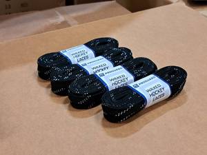 lot 3683 image: Lot of (18 Pairs) ProGuard 108 Waxed Black Hockey Skate Lace