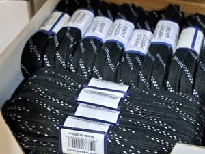 lot 3689 image: Lot of (14 Pairs) ProGuard 120 Waxed Black Hockey Skate Lace