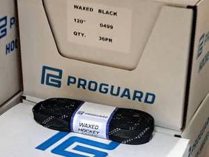 lot 3693 image: Lot of (1 Case) ProGuard 120 Waxed Black Hockey Skate Lace 36-count ( 36 total items )