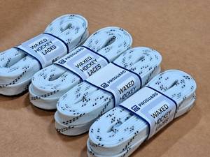 lot 3697 image: Lot of (18 Pairs) ProGuard 84 Waxed White Hockey Lace