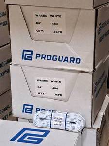 lot 3700 image: Lot of (2 Cases) ProGuard 84 Waxed White Hockey Lace 36-count ( 72 total items )