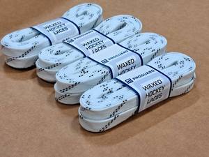 lot 3701 image: Lot of (18 Pairs) ProGuard 96 Waxed White Hockey Lace
