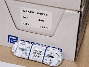 lot 3705 image: Lot of (1 Case) ProGuard 96 Waxed White Hockey Lace 36-count ( 36 total items )