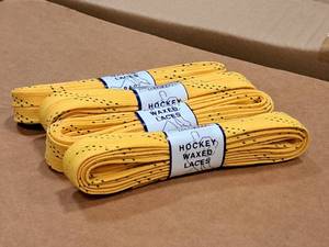 lot 3713 image: Lot of (18 Pairs) ProGuard 96 Waxed Yellow Hockey Laces