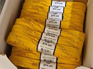 lot 3717 image: Lot of (10 Pairs) ProGuard 108 Waxed Yellow Hockey Laces