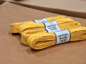 lot 3724 image: Lot of (18 Pairs) ProGuard 120 Waxed Yellow Hockey Laces